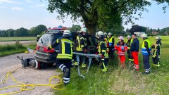Schwerer Verkehrsunfall in Eckel: Rettungskräfte üben den Ernstfall