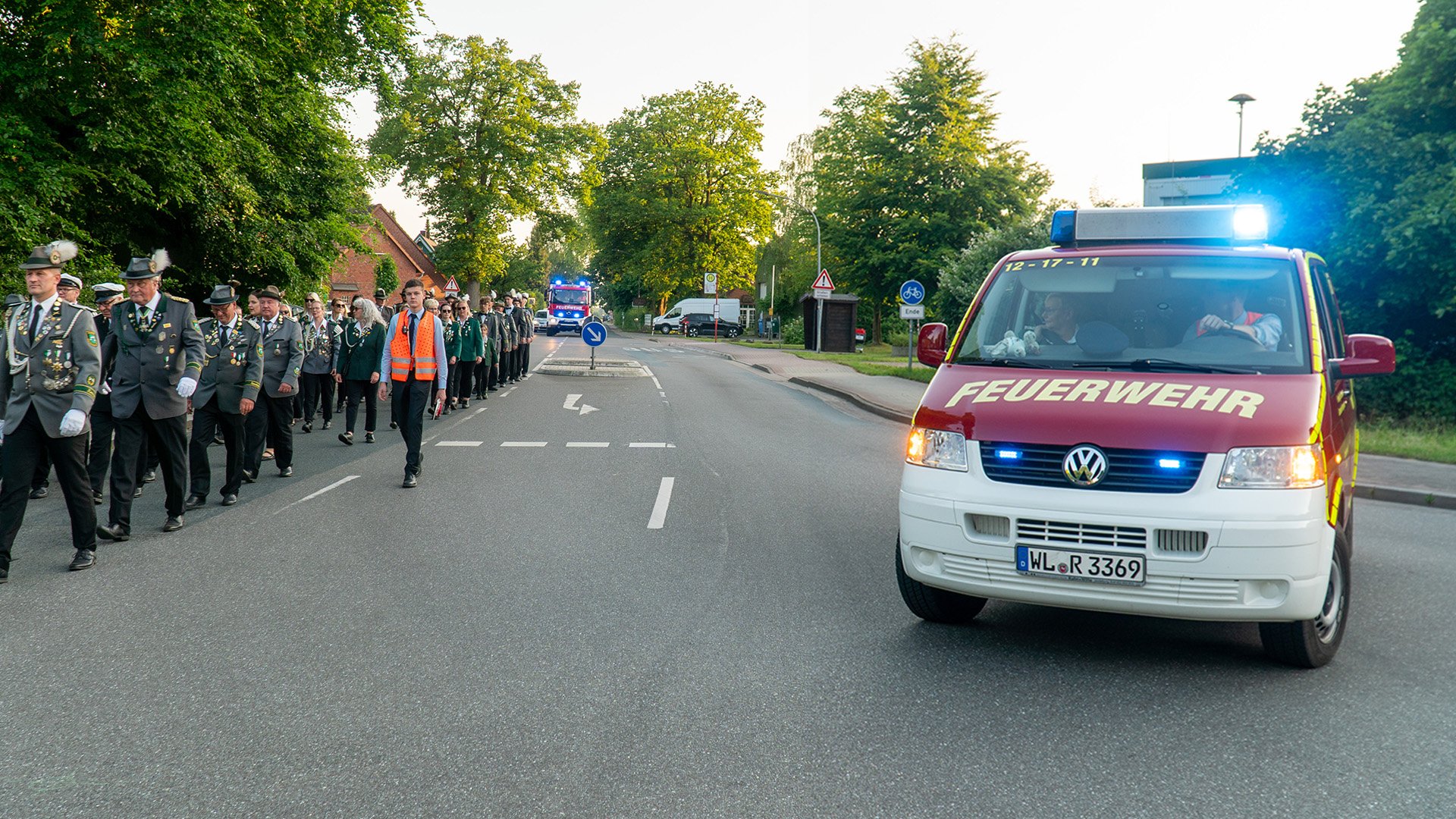 Absicherung des Schützenumzugs in Eckel