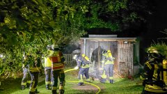 Brand an Gartenlaube nach Verpuffung einer Gasflasche