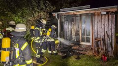 Brand an Gartenlaube nach Verpuffung einer Gasflasche